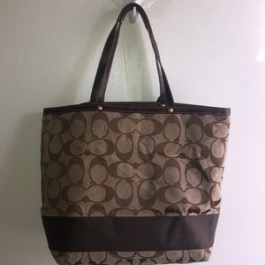 Coach large Signature Strip Tote